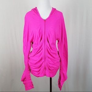 Athleta knit jacket fitted with ruching sparkle